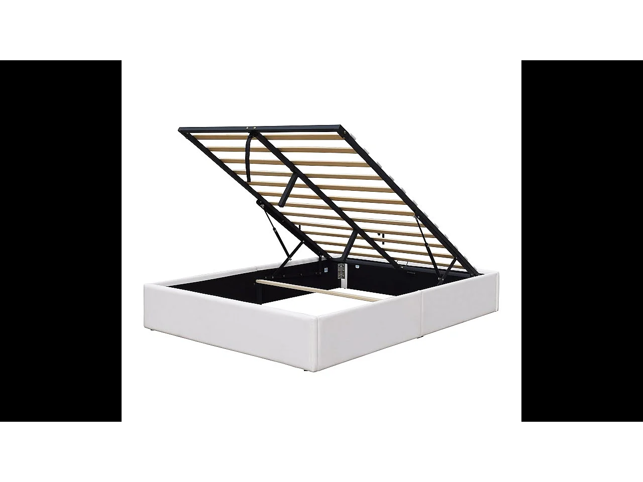 Lit Coffre Gris Loris avec Pieds pour Matelas 90x200cm Monté Rapidement Revêtement PVC