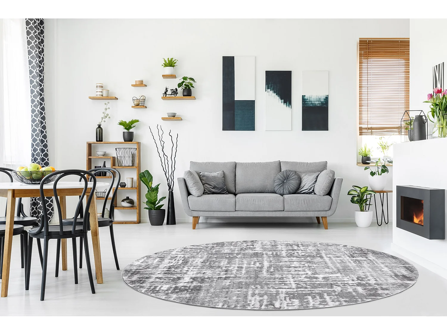 Tapete MEFE moderno Circulo 8722 Linhas vintage - Structural dois nív cercle 160 cm