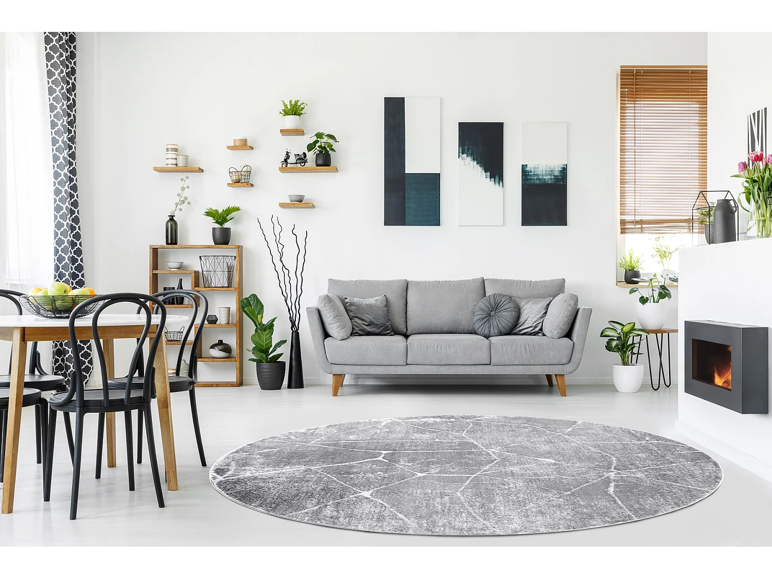 Tapis MEFE moderne Cercle 2783 Marbre - Structural deux niveaux de mol cercle 200 cm