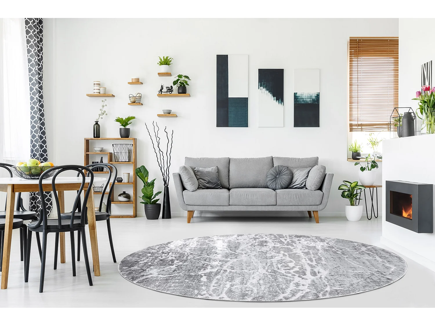 Tapis MEFE moderne Cercle 6182 Béton - Structural deux niveaux de mol cercle 200 cm