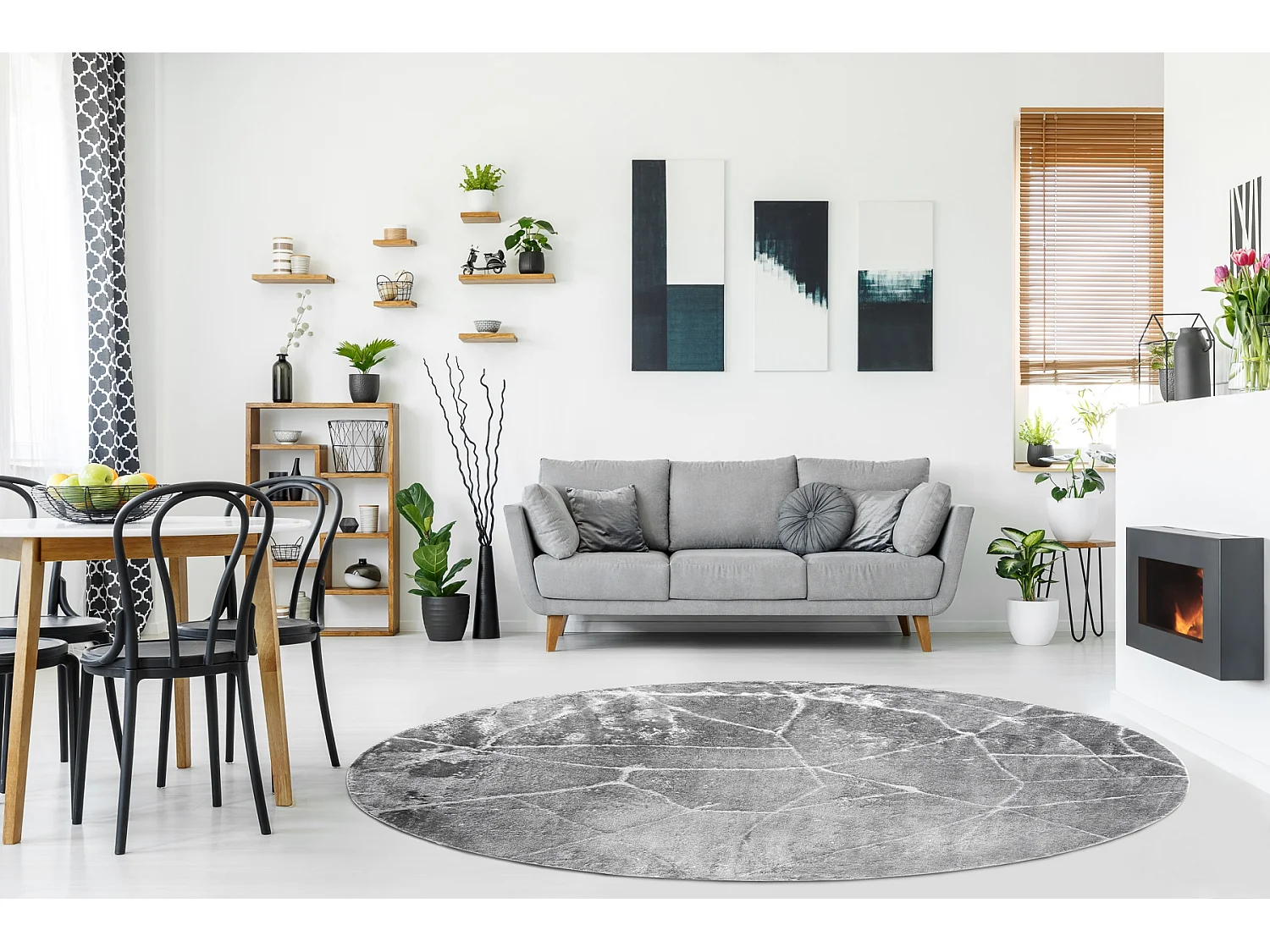 Tapis MEFE moderne Cercle 2783 Marbre - Structural deux niveaux de mol cercle 100 cm