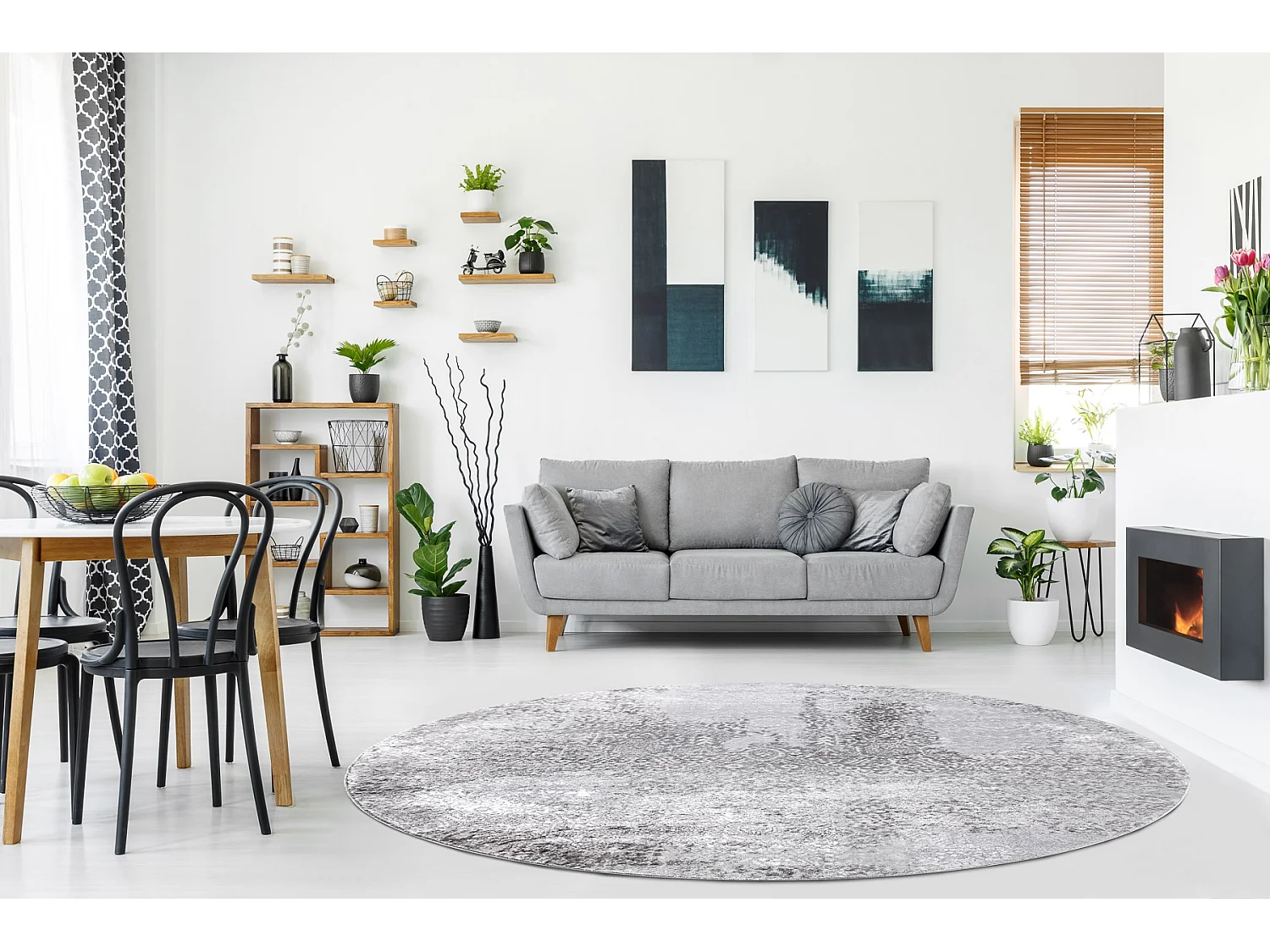 Tapijt MEFE modern Rond , 8731 Versleten , vintage - Structureel, twee cercle 160 cm