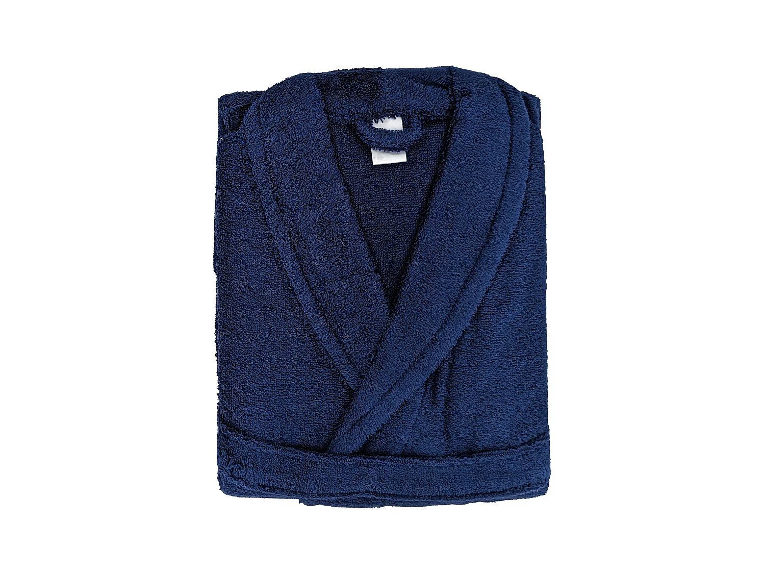 Peignoir col châle adulte ALPHA coton taille M bleu marine