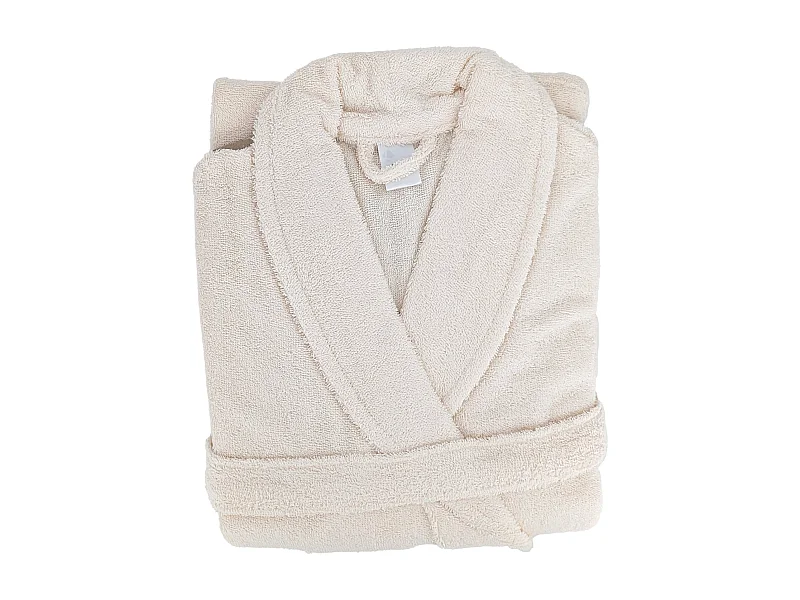 Peignoir col châle adulte ALPHA coton taille S ivoire