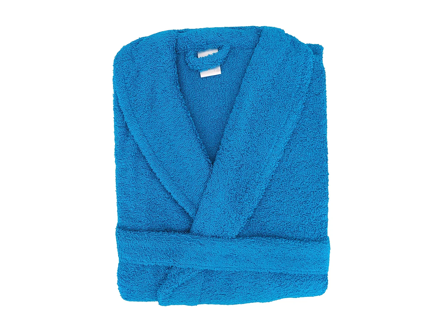 Peignoir col châle adulte ALPHA coton taille S bleu turquoise