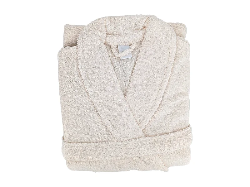 Peignoir col châle adulte ALPHA coton taille L ivoire