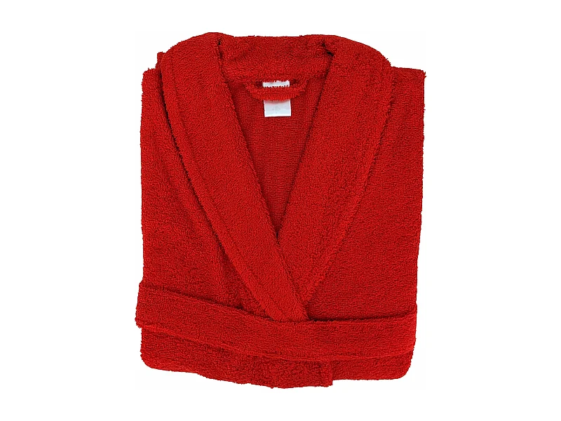 Peignoir col châle adulte ALPHA coton taille L rouge