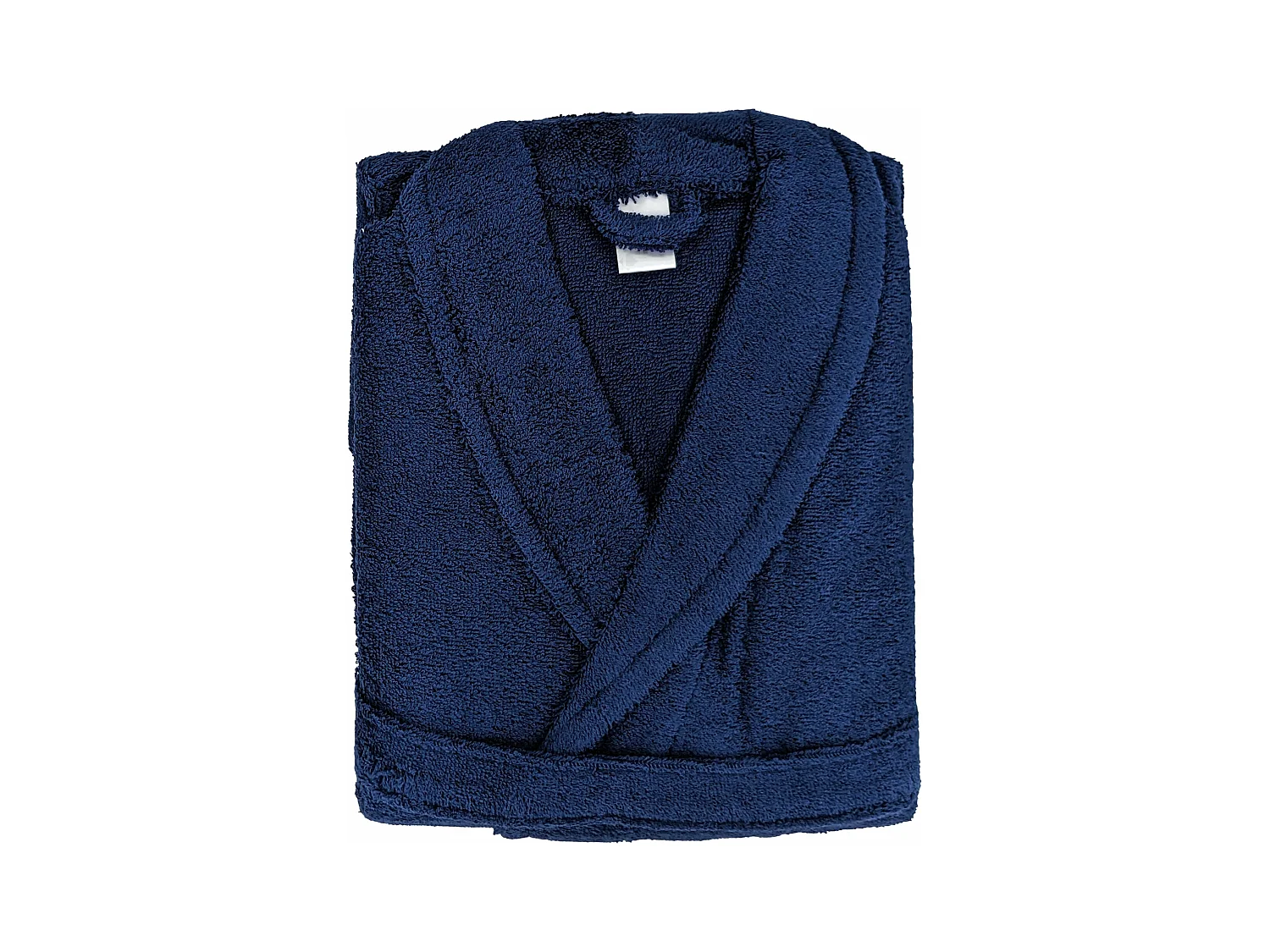 Peignoir col châle adulte ALPHA coton taille L bleu marine