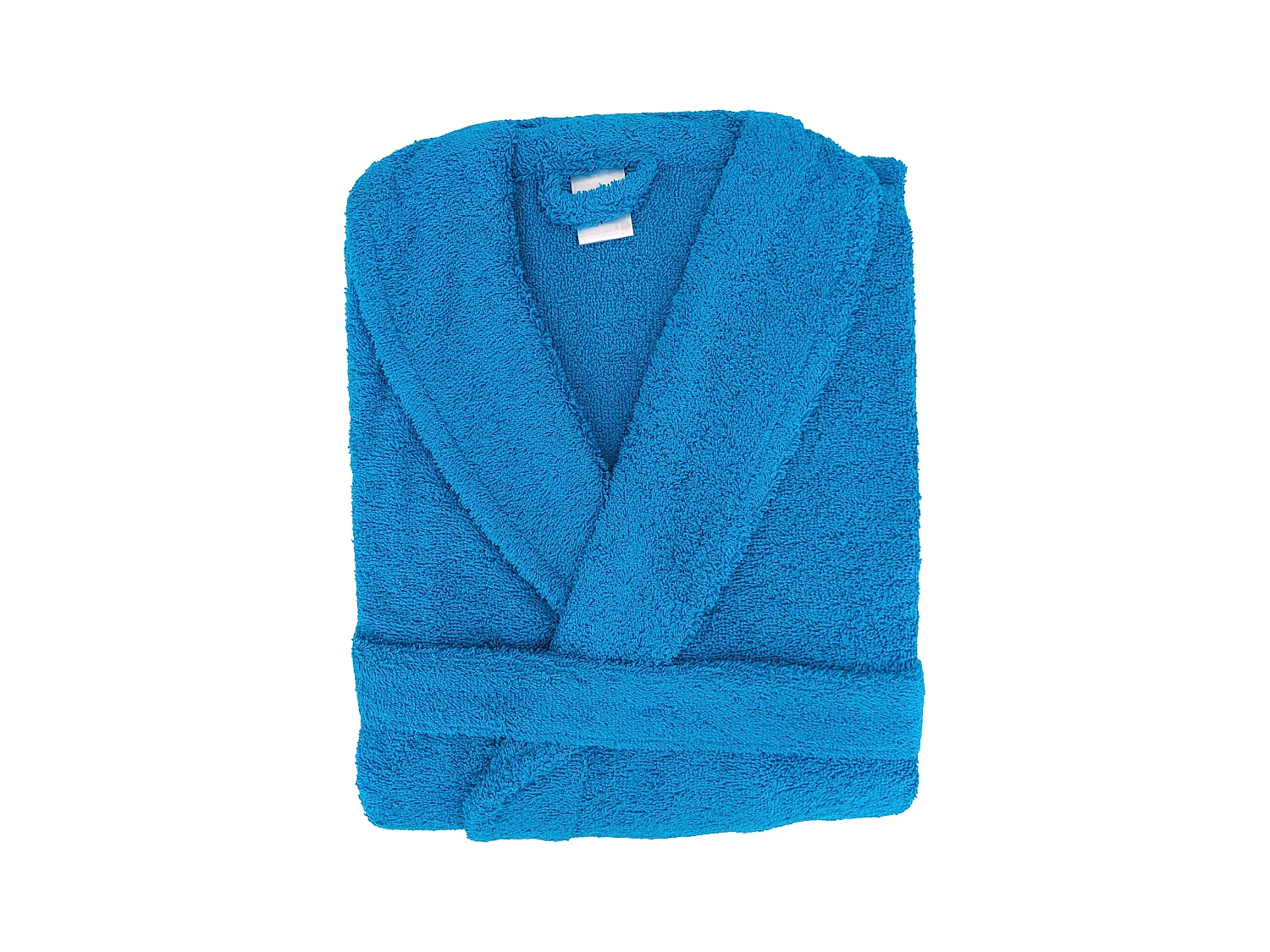 Peignoir col châle adulte ALPHA coton taille M bleu turquoise