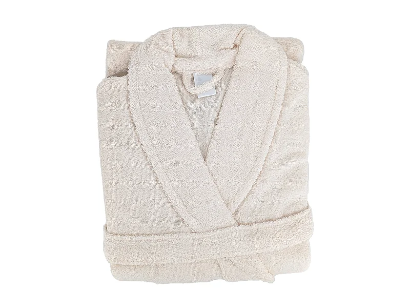 Peignoir col châle adulte ALPHA coton taille M ivoire
