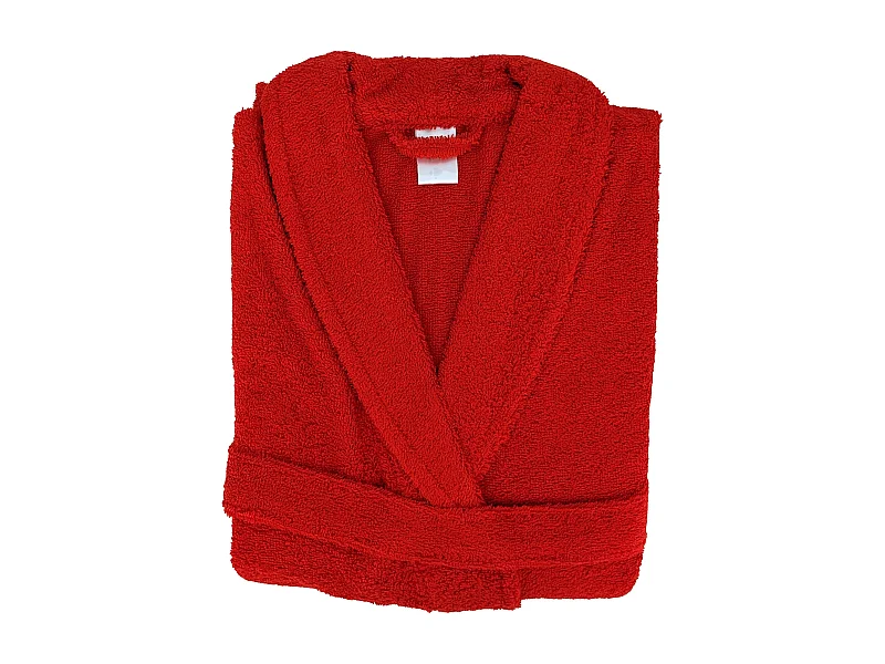 Peignoir col châle adulte ALPHA coton taille S rouge
