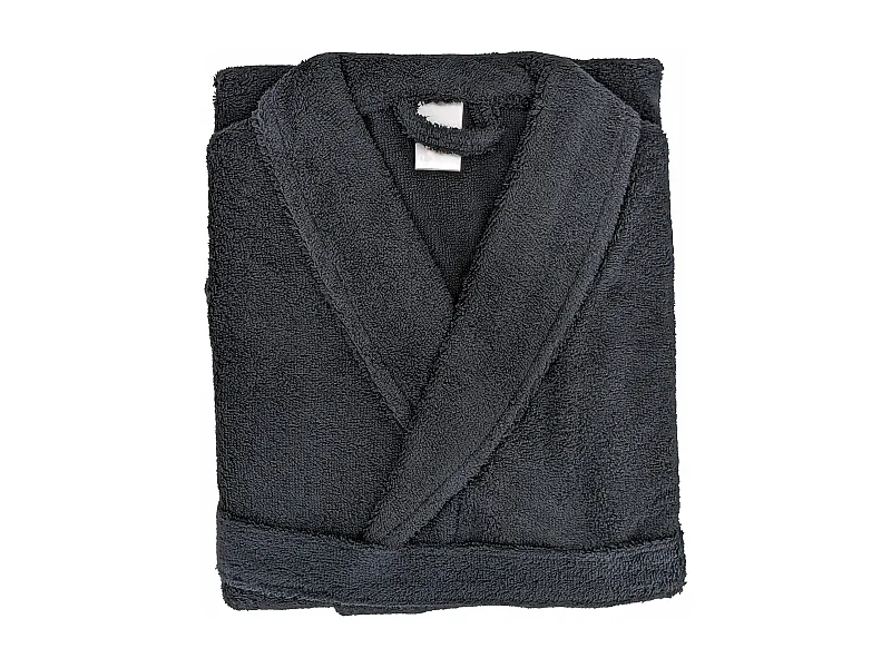 Peignoir col châle adulte ALPHA coton taille L noir