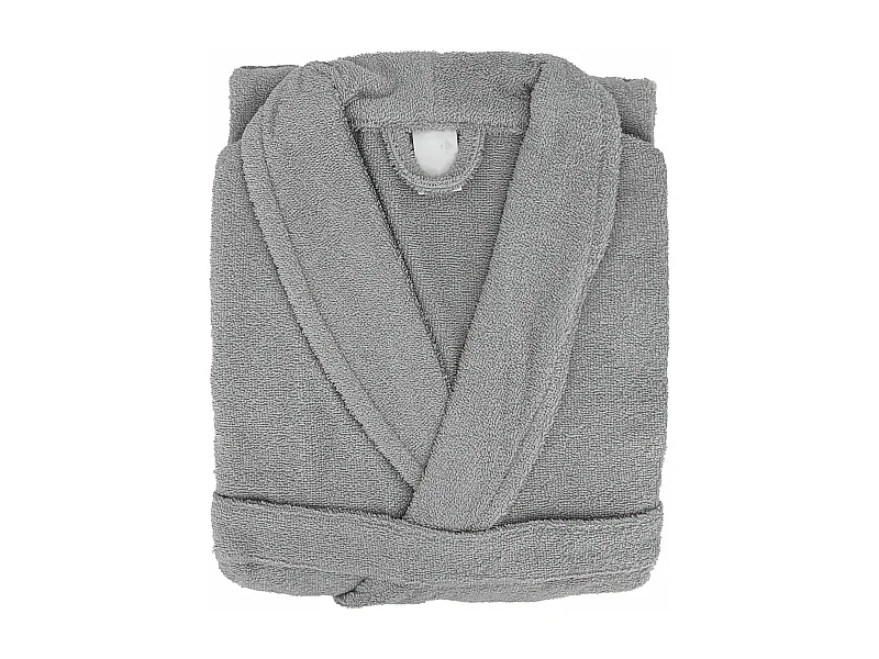 Peignoir col châle adulte ALPHA coton taille XL gris argent