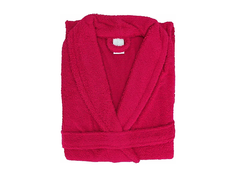 Peignoir col châle adulte ALPHA coton taille S rose fuchsia