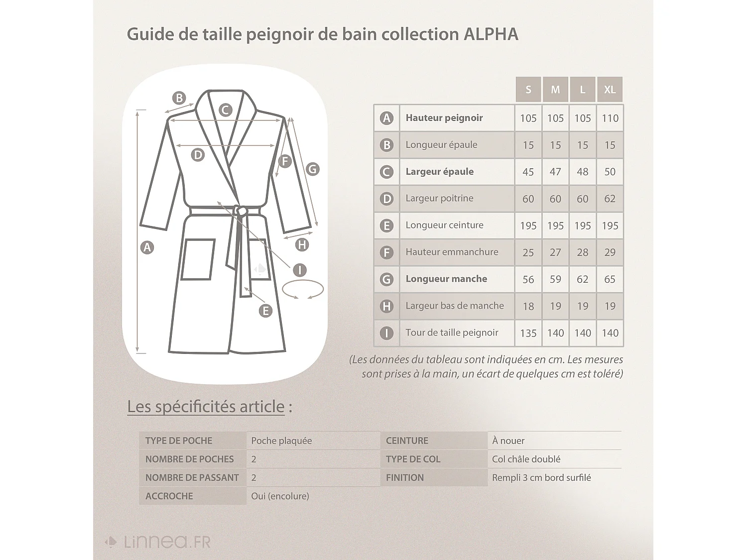 Peignoir col châle adulte ALPHA coton taille L rose fuchsia