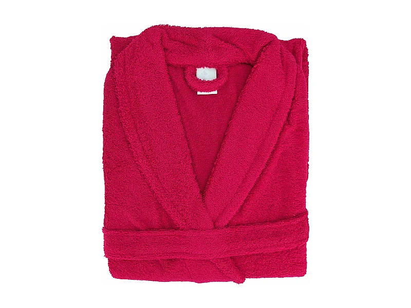 Peignoir col châle adulte ALPHA coton taille L rose fuchsia