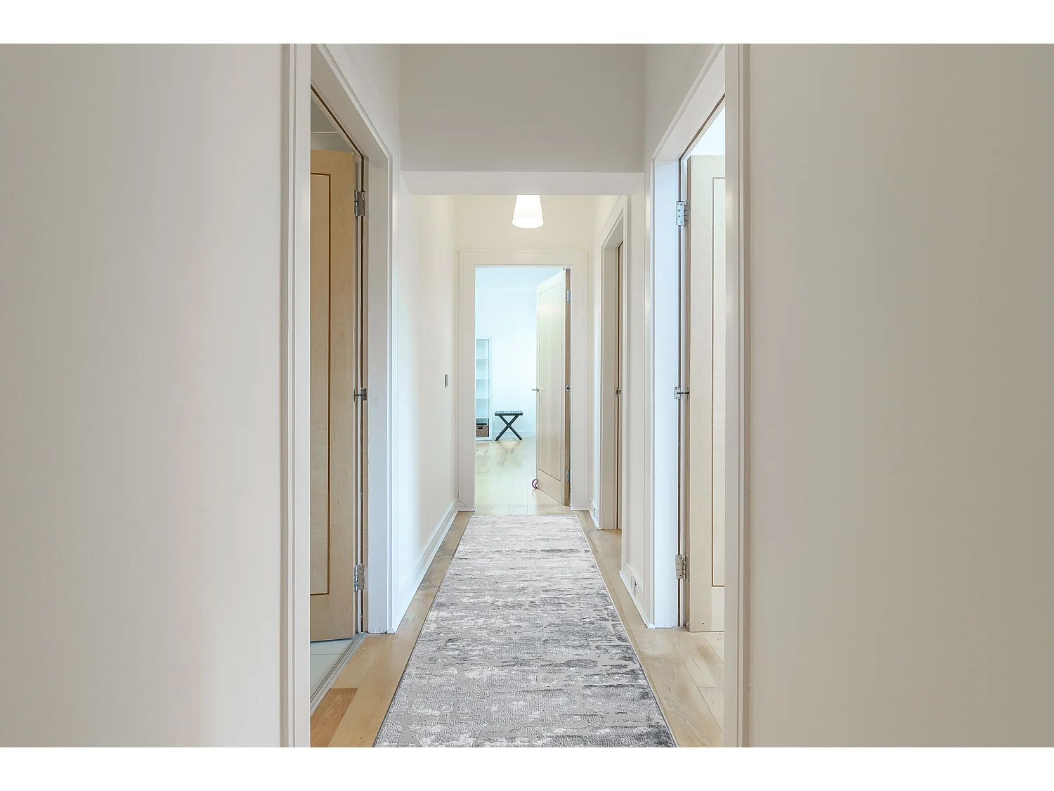 Tapis de couloir Structural MEFE 6184 deux niveaux de molleton gris fo 100x450 cm