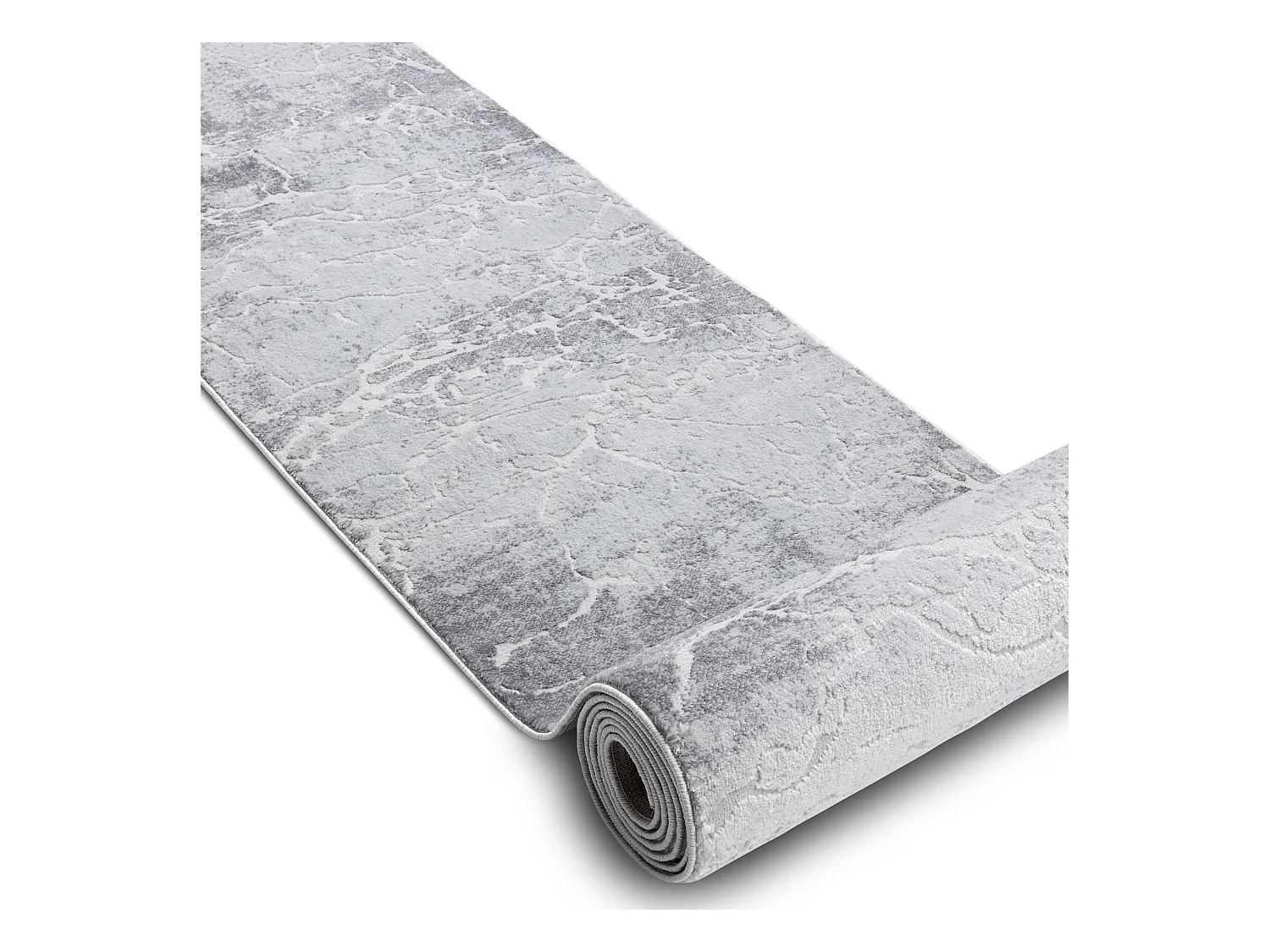 Tapis de couloir Structural MEFE 6182 deux niveaux de molleton gris 100x1300 cm