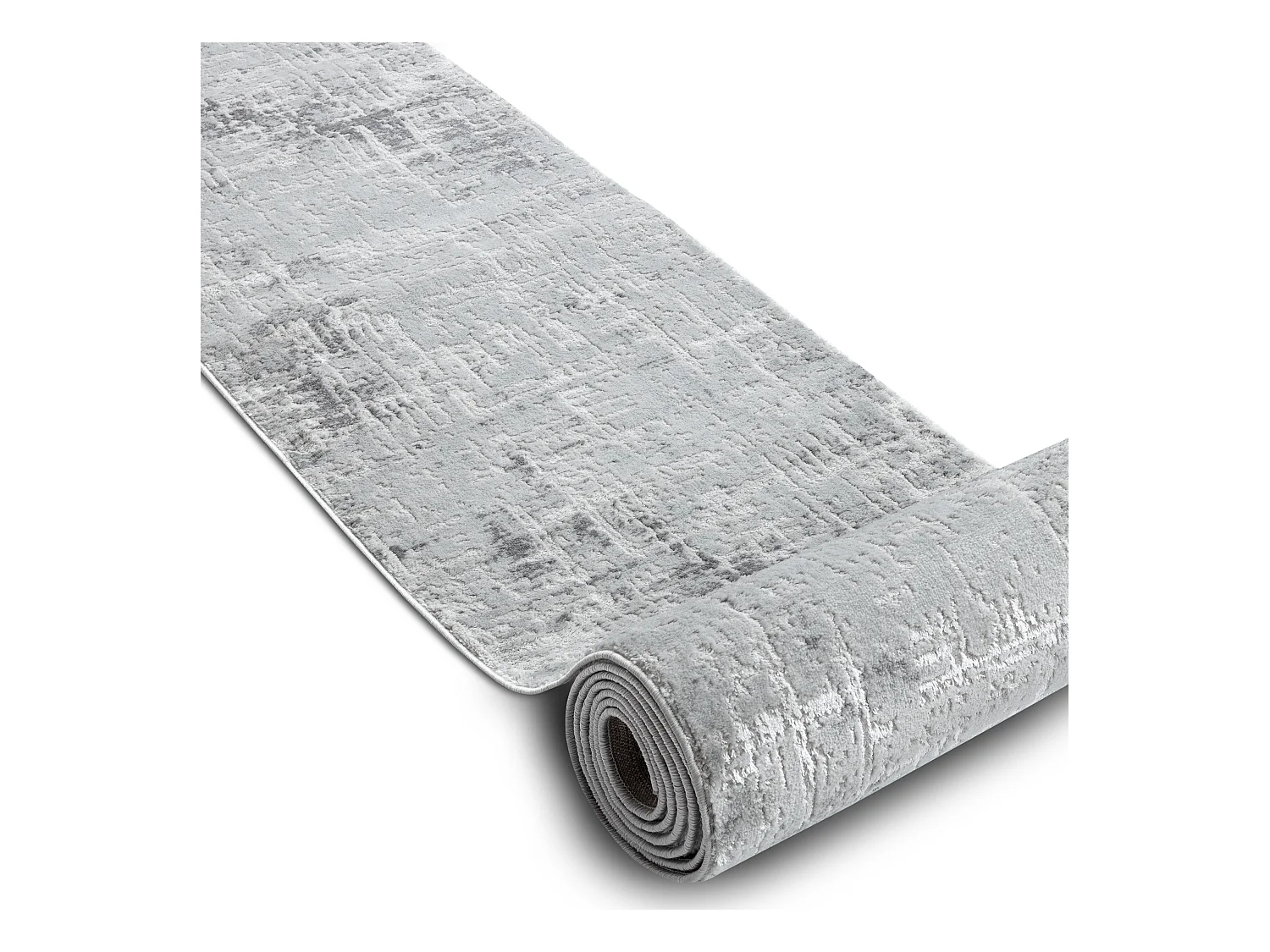 Vloerbekleding Structureel MEFE 8722 twee poolhoogte , grijskleuring / 120x890 cm