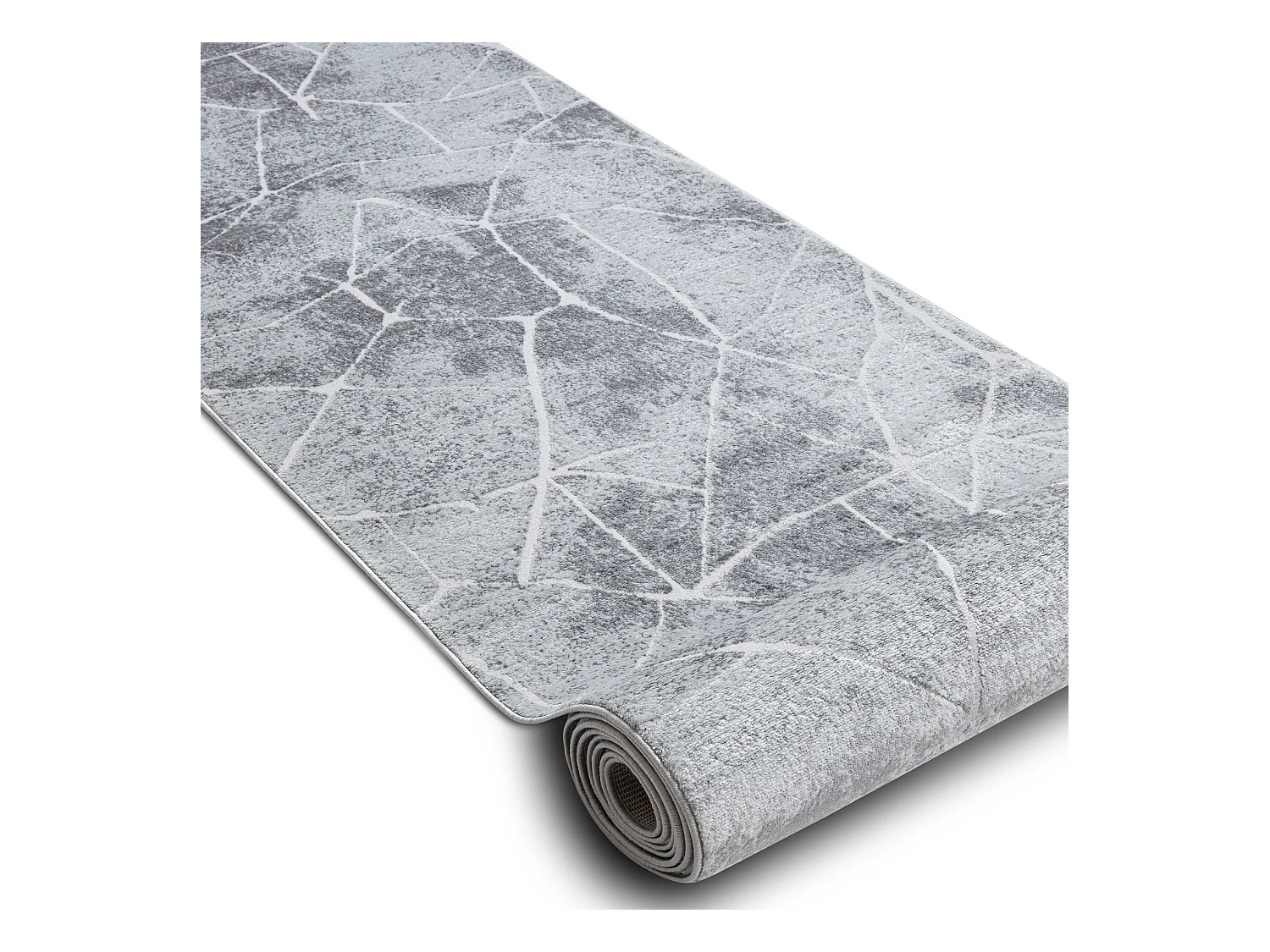 Läufer Strukturell MEFE 2783 Marmor zwei Ebenen aus Vlies grau  120x530 cm