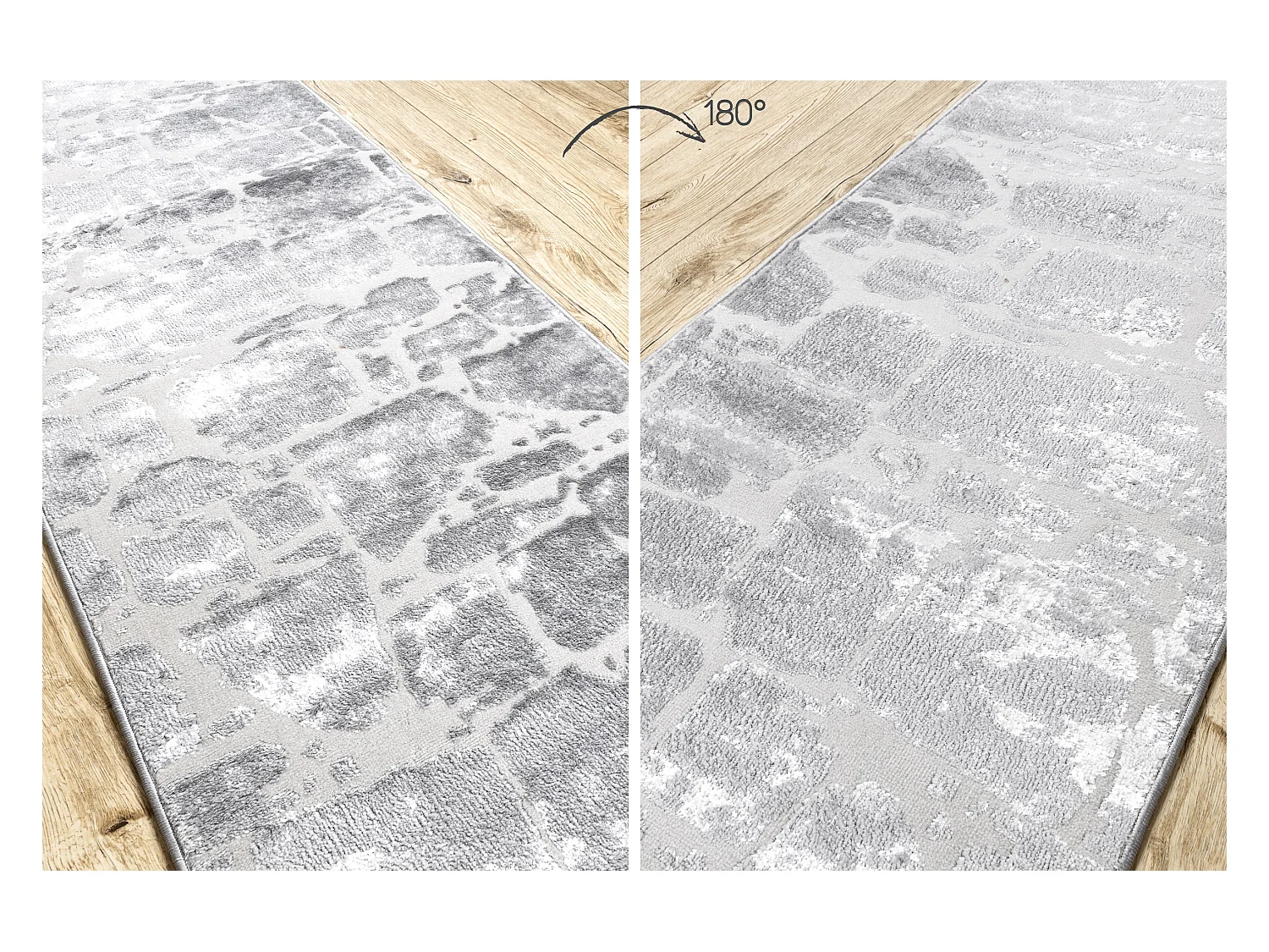 Läufer Strukturell MEFE 6184 zwei Ebenen aus Vlies dunkelgrau 70x220 cm