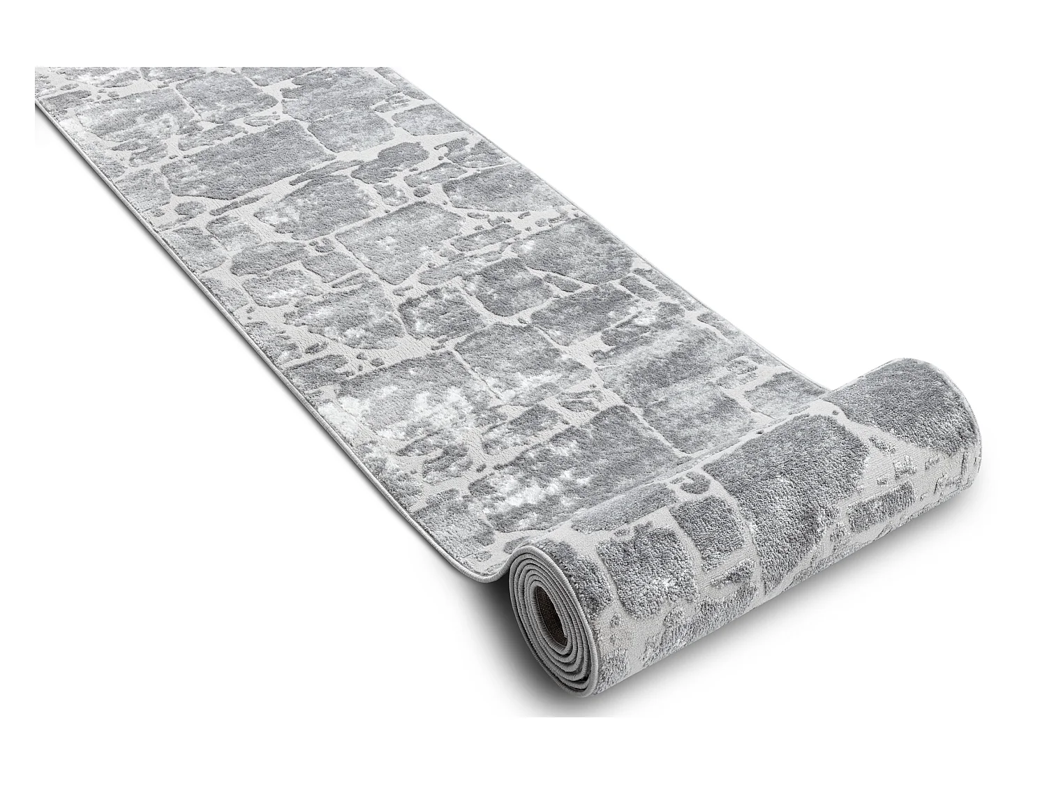 Läufer Strukturell MEFE 6184 zwei Ebenen aus Vlies dunkelgrau 60x170 cm