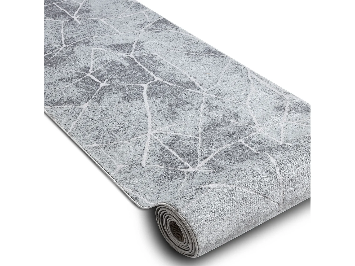 Läufer Strukturell MEFE 2783 Marmor zwei Ebenen aus Vlies grau  120x640 cm