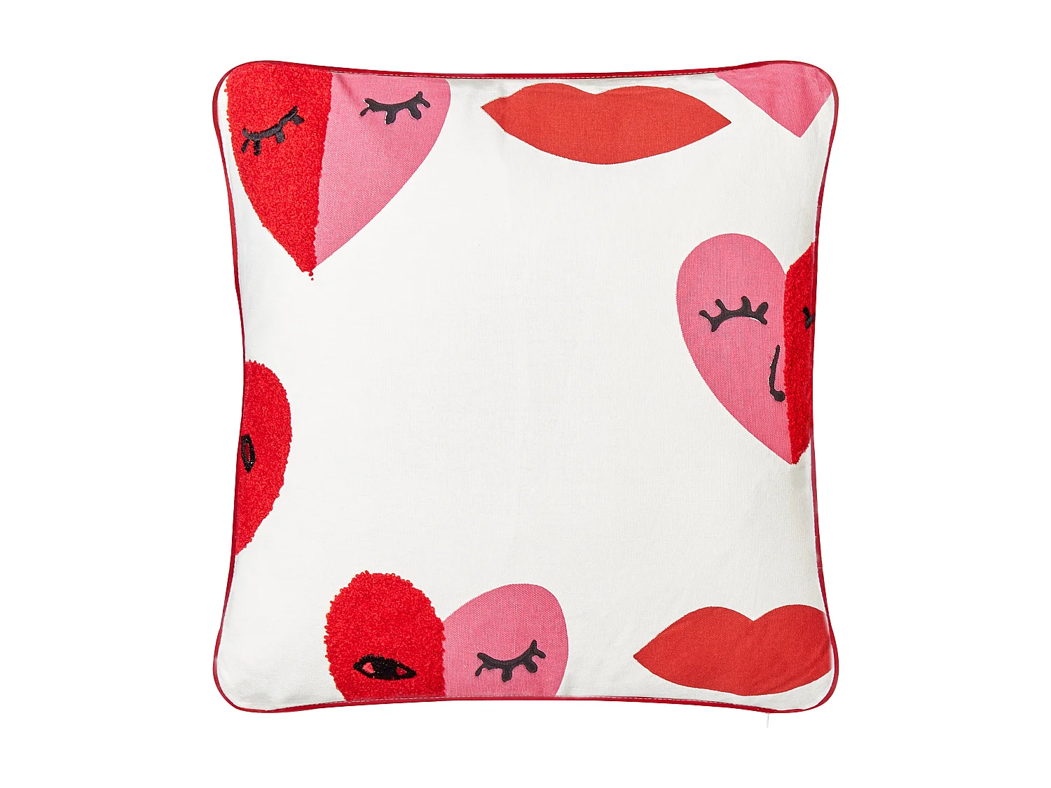 Set di 2 cuscini PERIWINKLE Cotone 45 x 45 cm Bianco Trama a cuore