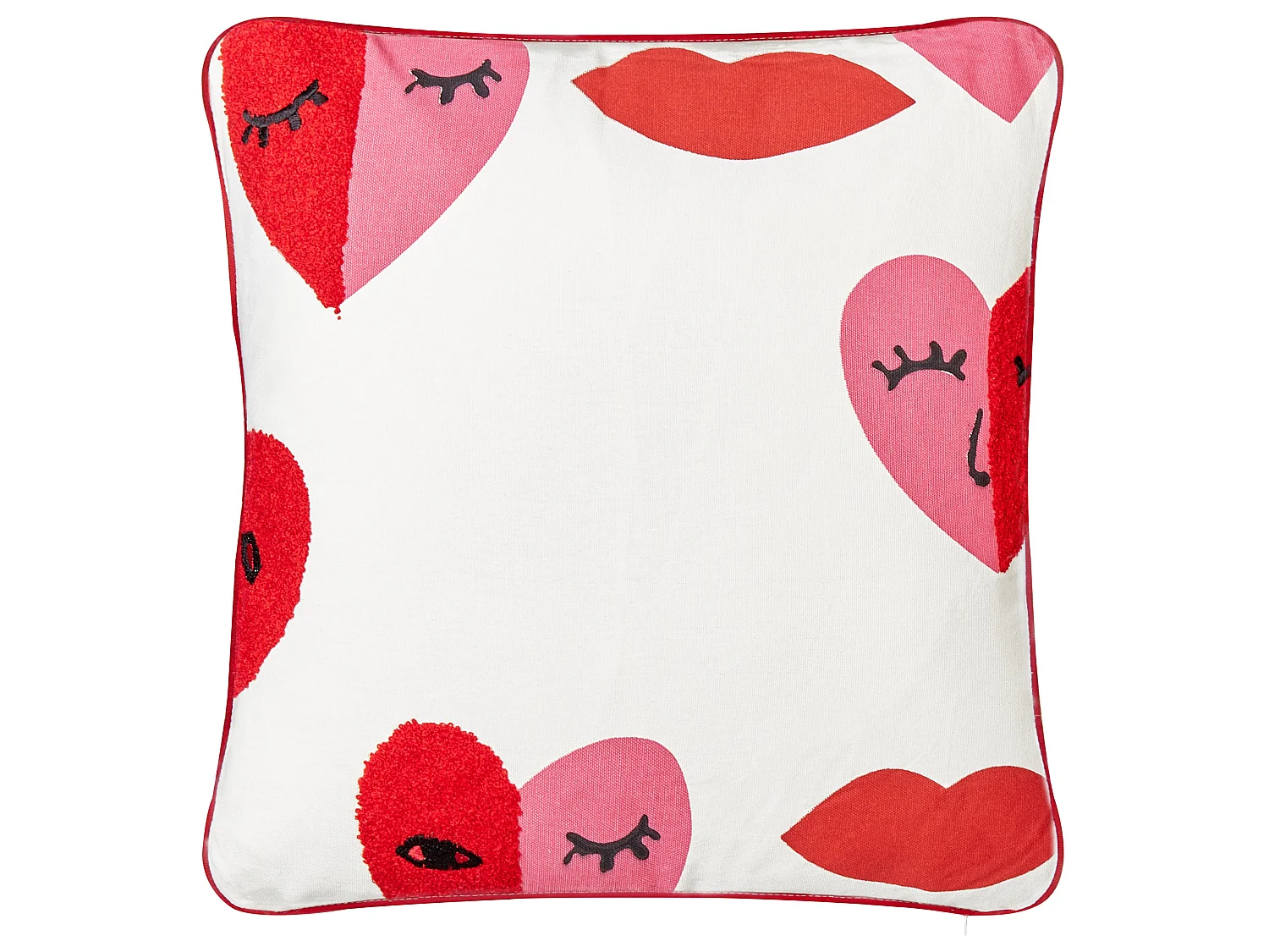 Set di 2 cuscini PERIWINKLE Cotone 45 x 45 cm Bianco Trama a cuore