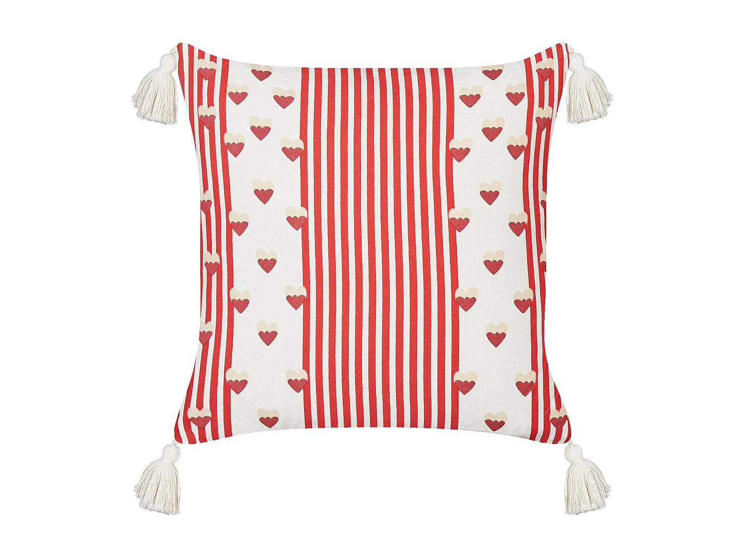 Lot de 2 coussins décoratifs BANKSIA Coton 45 x 45 cm Rouge À rayure