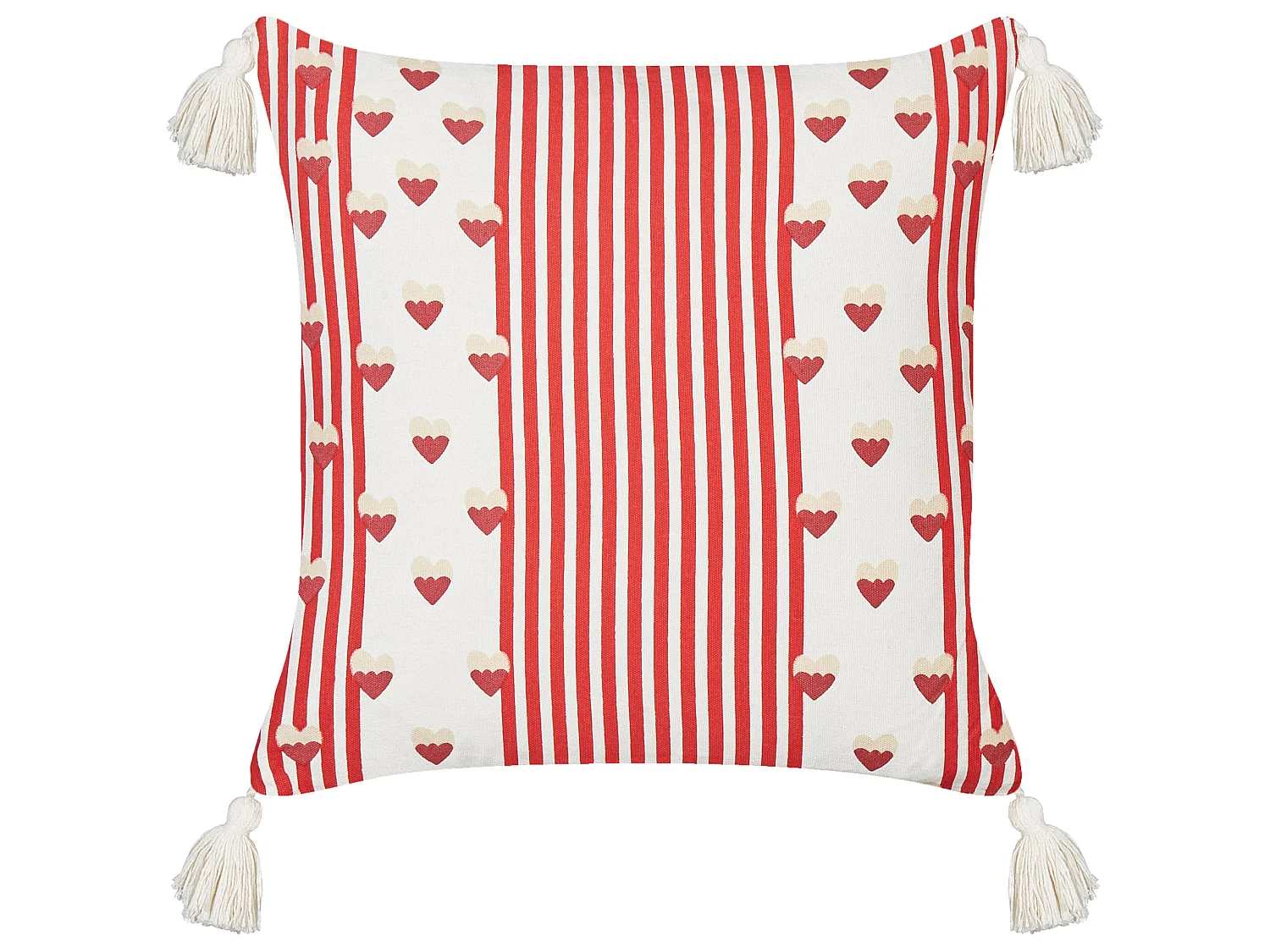 Lot de 2 coussins décoratifs BANKSIA Coton 45 x 45 cm Rouge À rayure