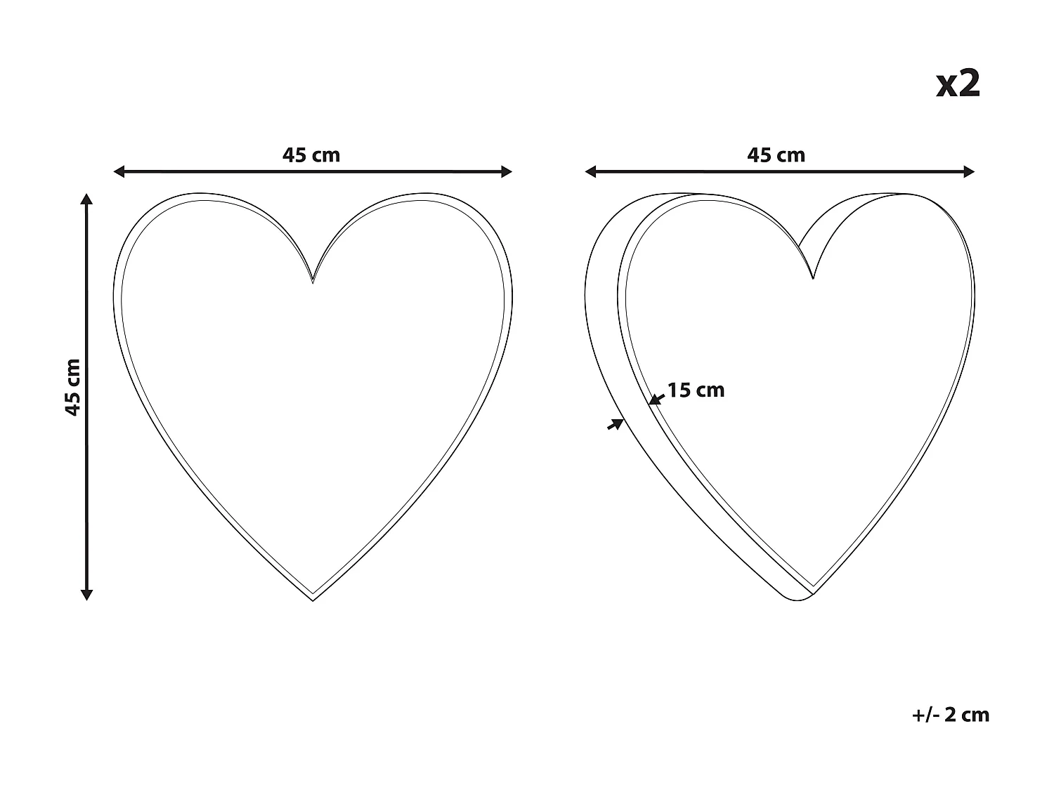 Lot de 2 coussins décoratifs RUBIA Coton 45 x 45 cm Rouge À rayure