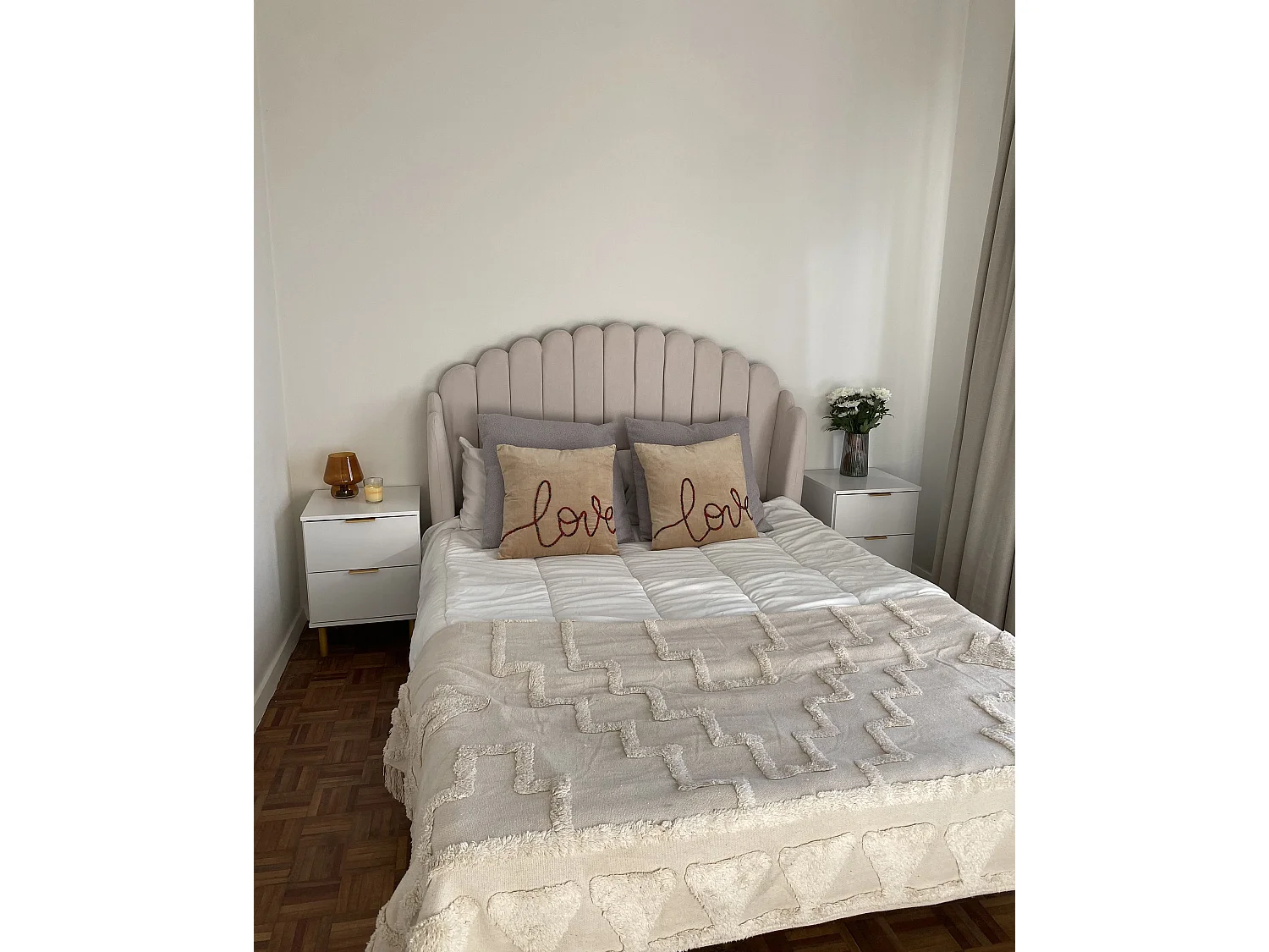 Dekokissen 2er Set ROTALA Baumwolle 45 x 45 cm Beige Mit Aufschrift