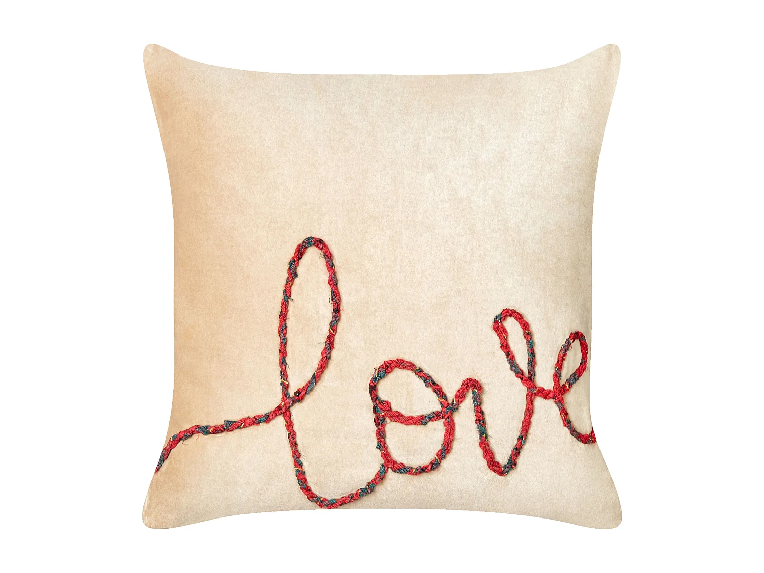 Set di 2 cuscini ROTALA Cotone 45 x 45 cm Beige Scritta