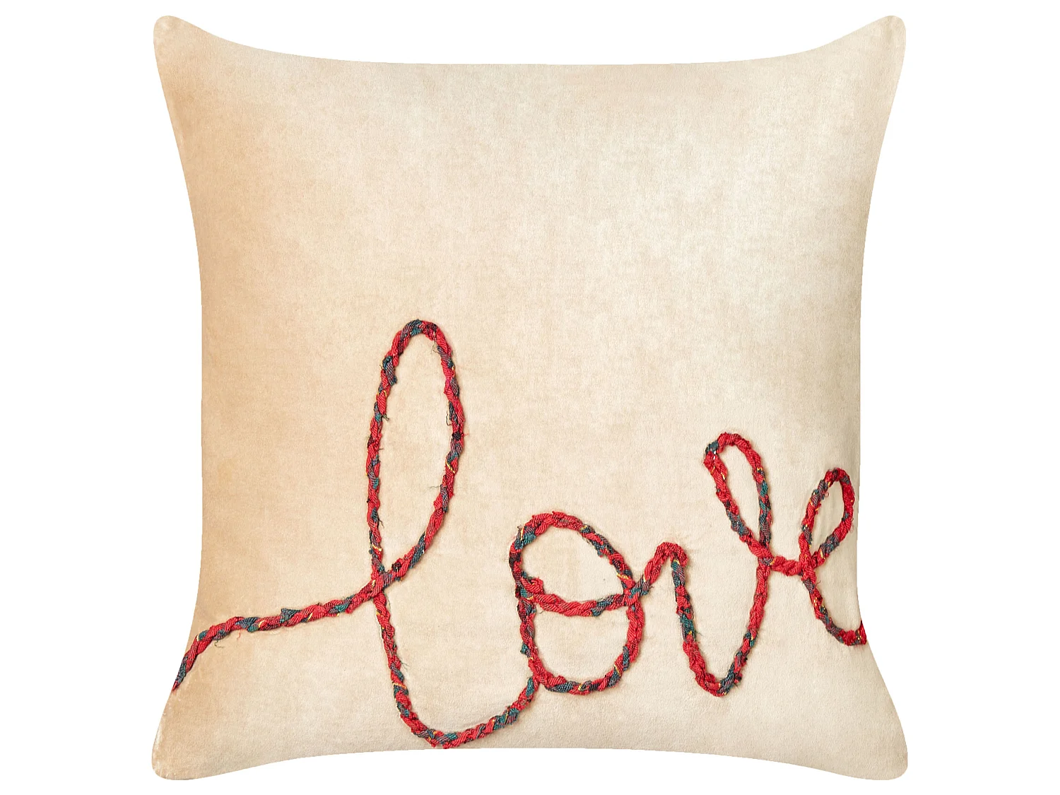Set di 2 cuscini ROTALA Cotone 45 x 45 cm Beige Scritta