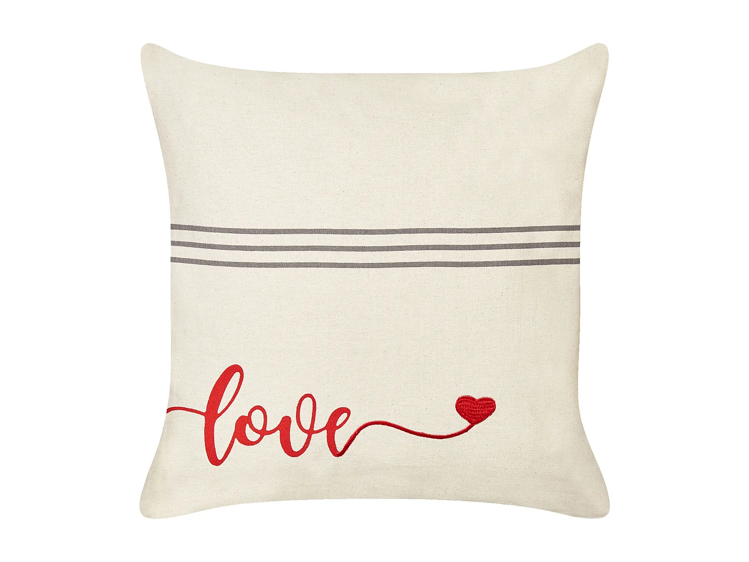 Conjunto de 2 almofadas decorativas PLUMERIA Algodão 45 x 45 cm Creme Texto