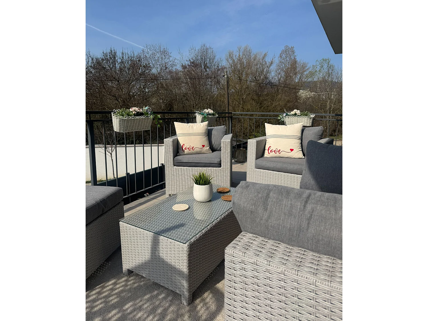 Lot de 2 coussins décoratifs PLUMERIA Coton 45 x 45 cm Beige Texte
