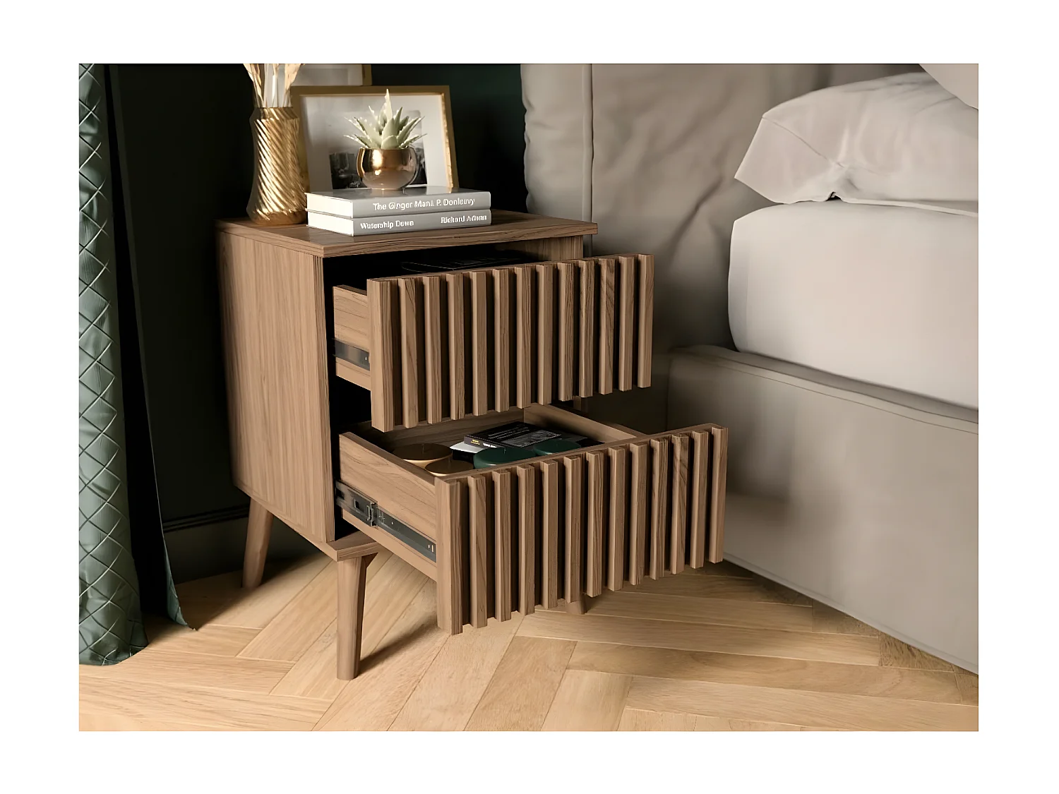 Table de chevet Seewen/Marron/En Stock