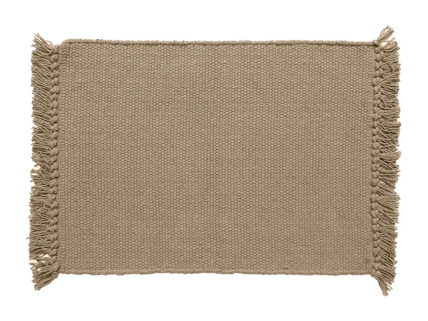 Lot de 2 sets de table à franges 33x46 cm PAPEETE beige Camel