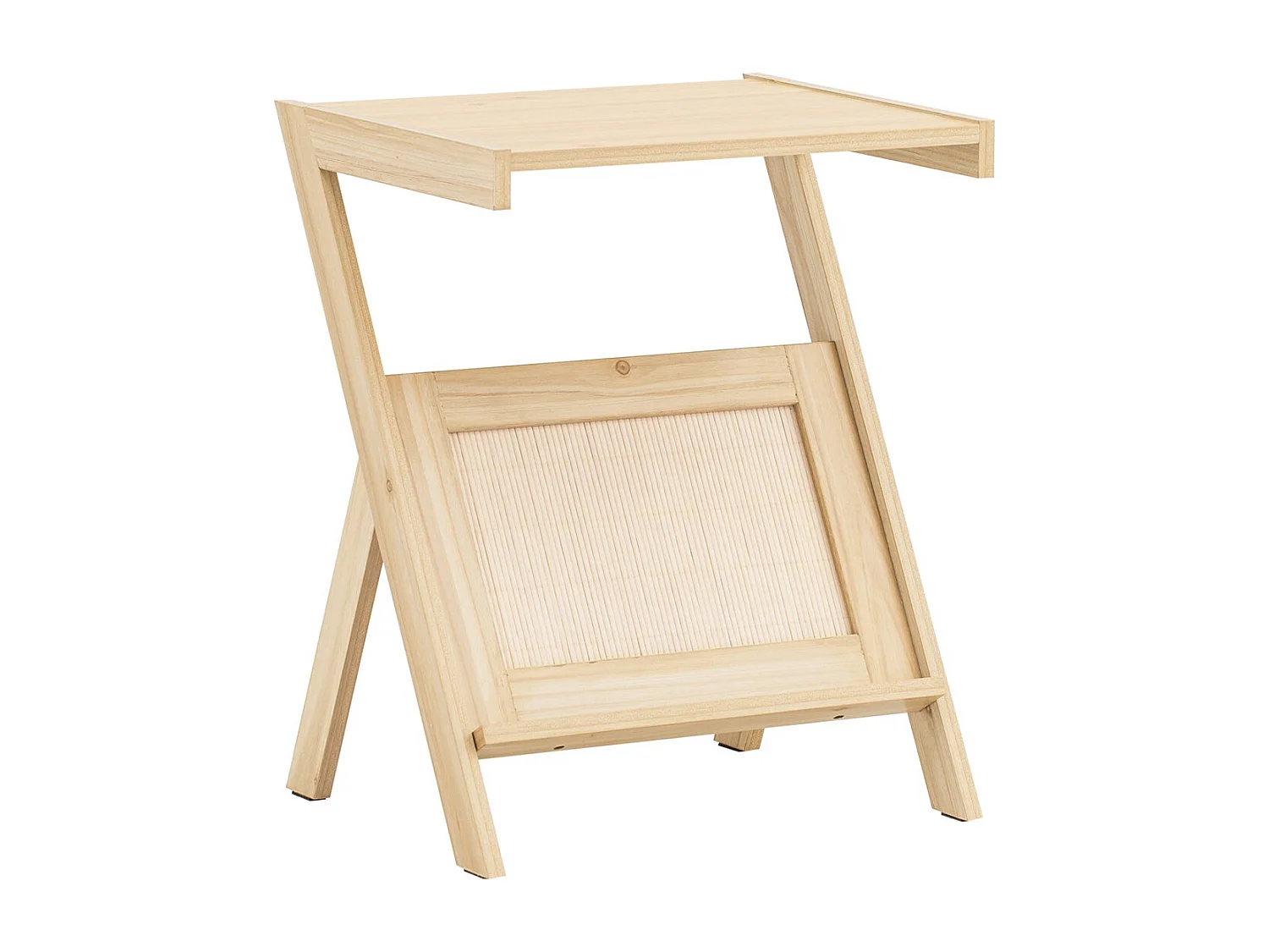SoBuy Table d'appoint avec Porte-Revues Bout de Canapé Table de Chevet Petite Porte Journaux Table d'appoint pour Salon et Chambre 45 x 36 x 56 cm Naturel, FBT122-N