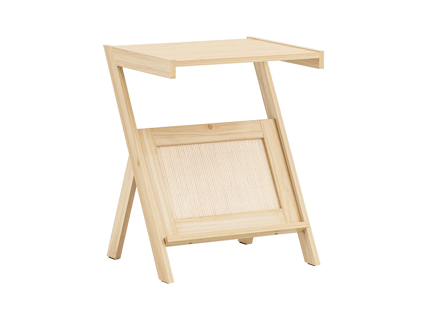 SoBuy Bijzettafel met tijdschriftenrek Eindbank Nachtkastje Kleine Krantenhouder Bijzettafel voor woonkamer en slaapkamer 45 x 36 x 56 cm Naturel, FBT122-N