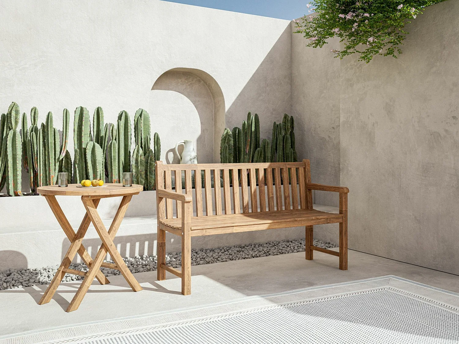 Table de jardin ronde en teck - 70 cm - MATIVER