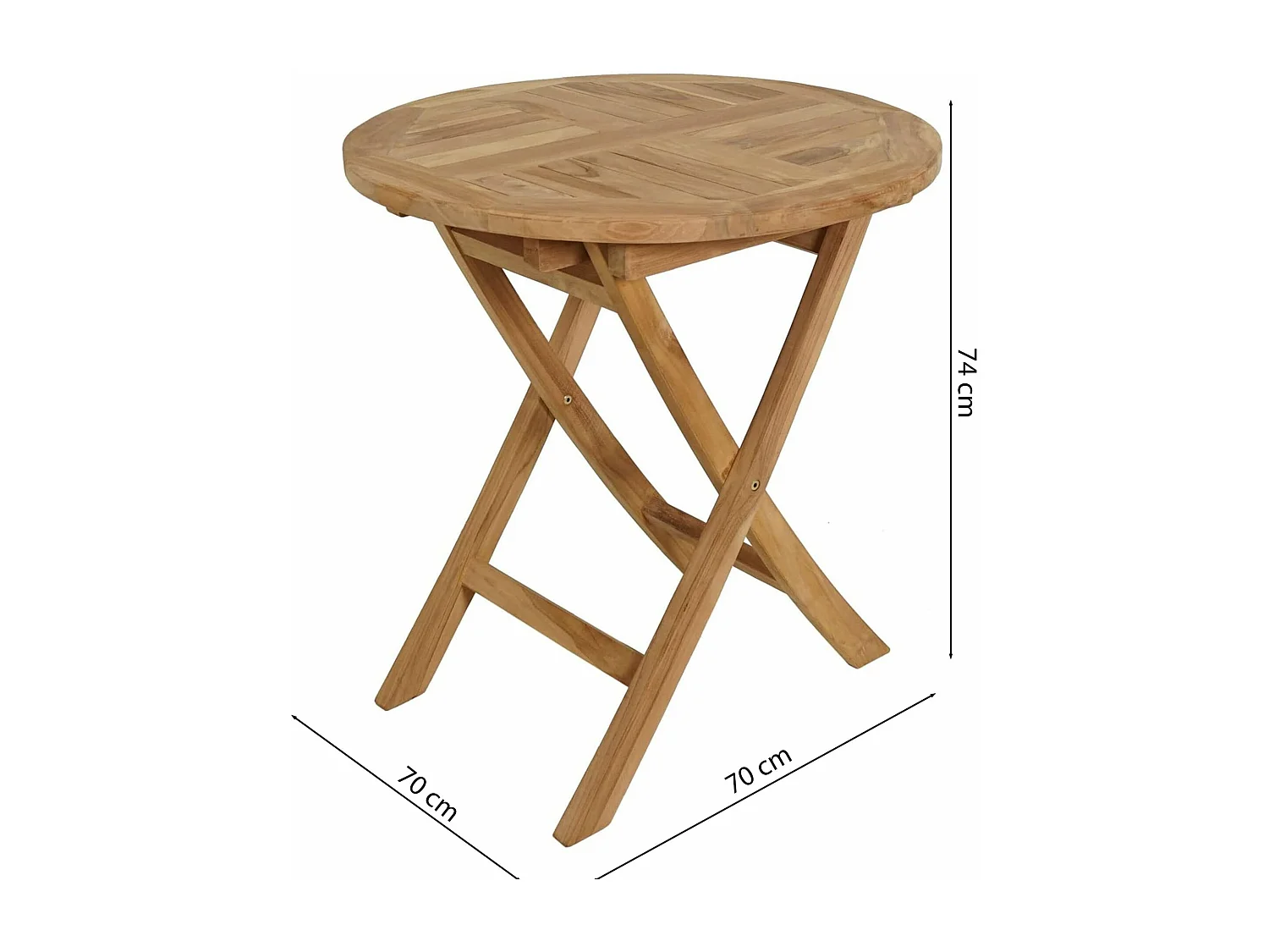 Table de jardin ronde en teck - 70 cm - MATIVER