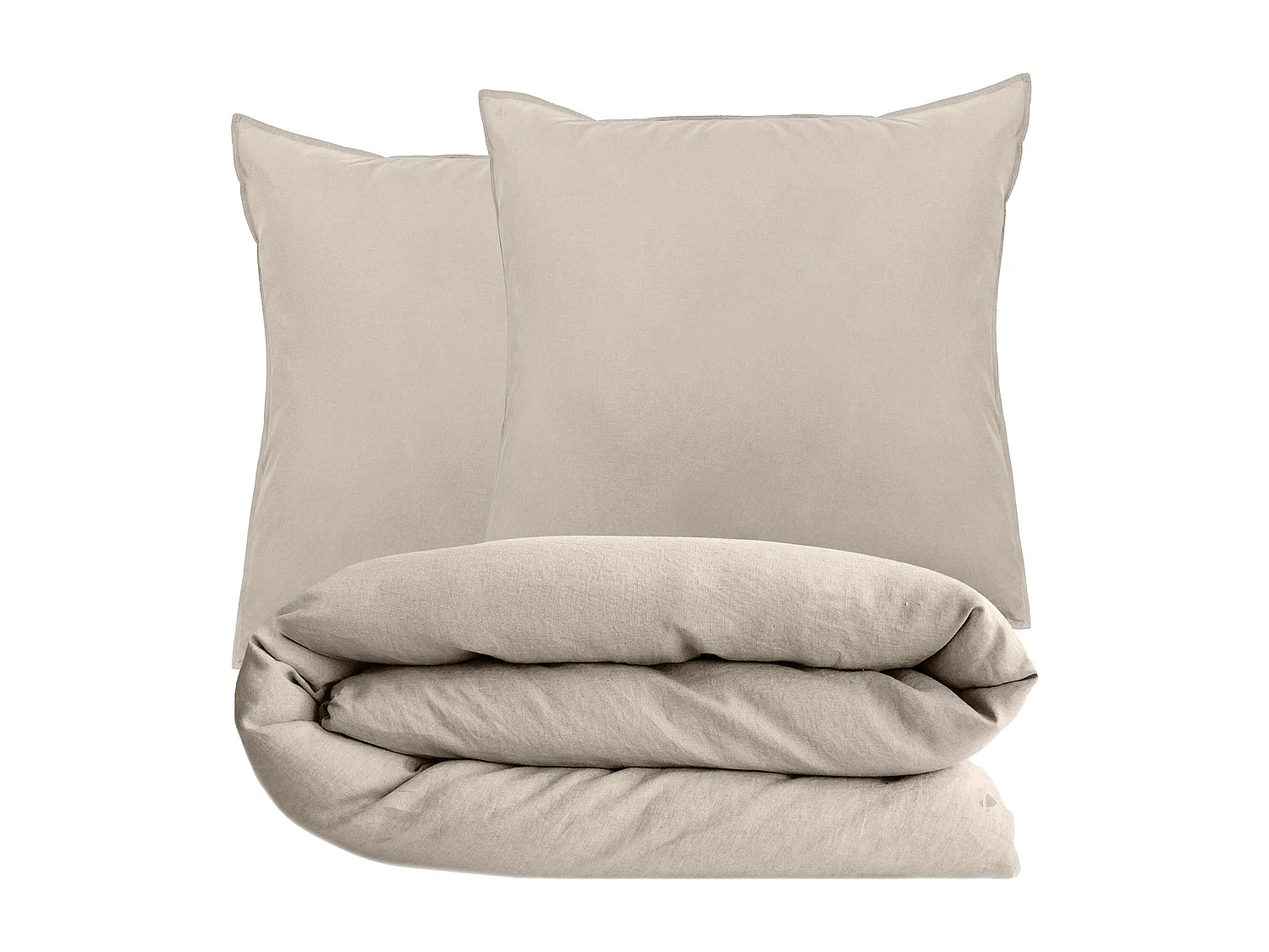 Parure de lit 280x240 cm et 65x65 cm collection OPERA beige ficelle 3 pièces