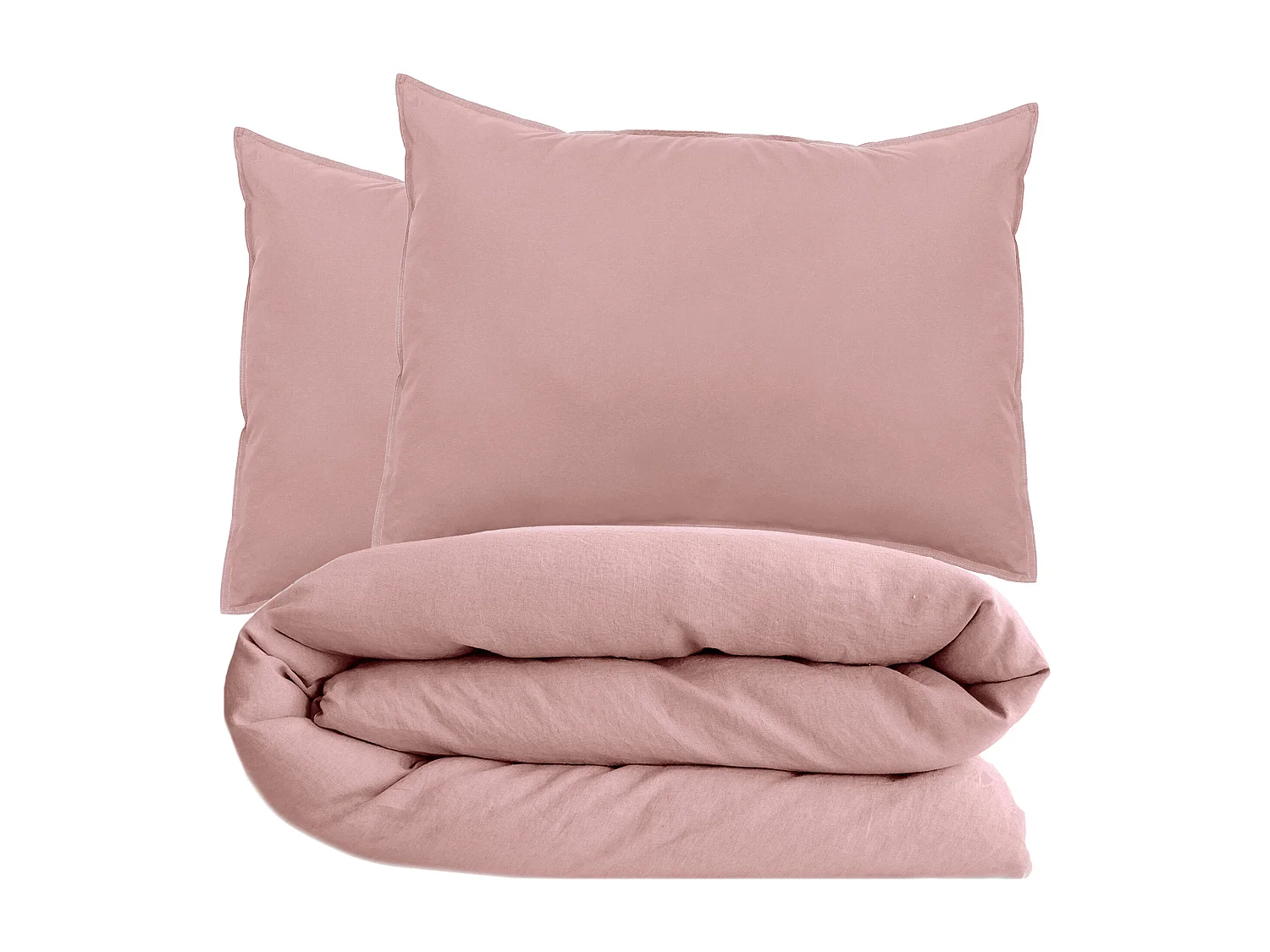 Parure de lit 260x240 cm et 50x70 cm collection OPERA rose 3 pièces