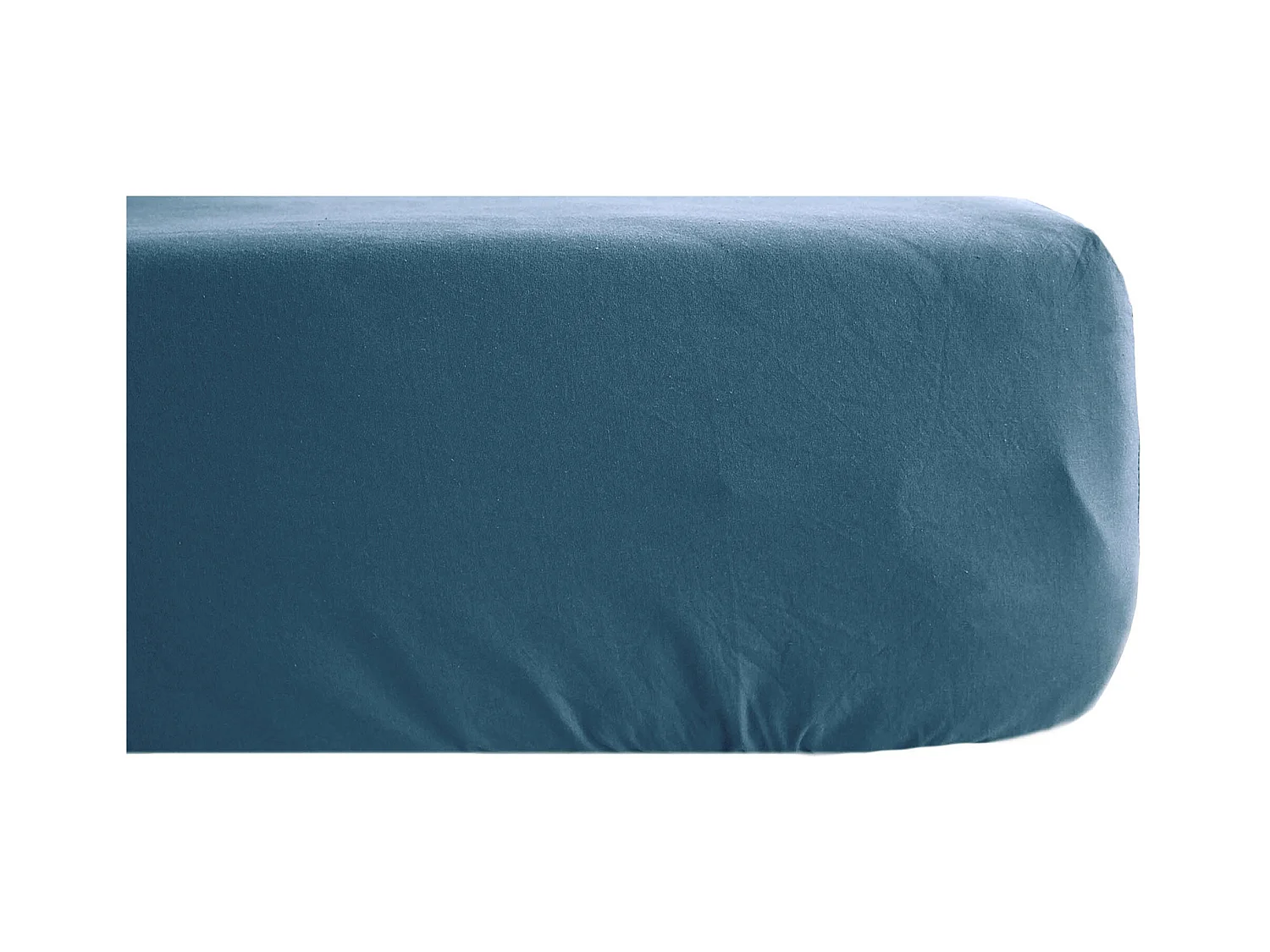 Drap housse 160x200 cm pur coton lavé PALACE bleu marine