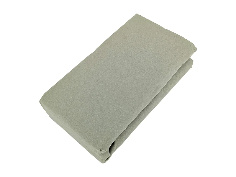 Drap housse PALACE pur coton lavé 180x200 cm bonnet 35 cm uni vert sauge