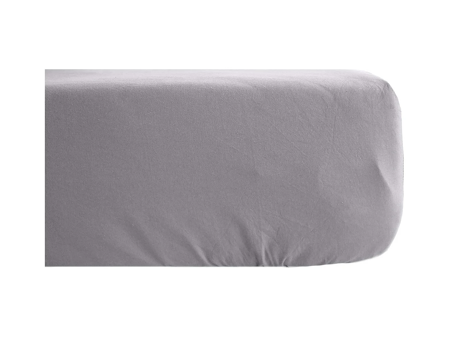 Drap housse 140x190 cm pur coton lavé PALACE gris acier