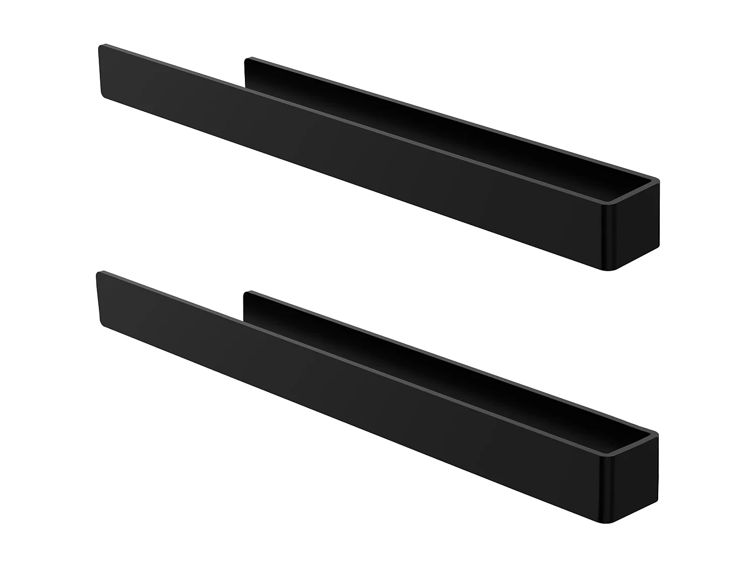 Lot de 2x porte-serviettes noir salle de bain support aluminium sans percer 40cm