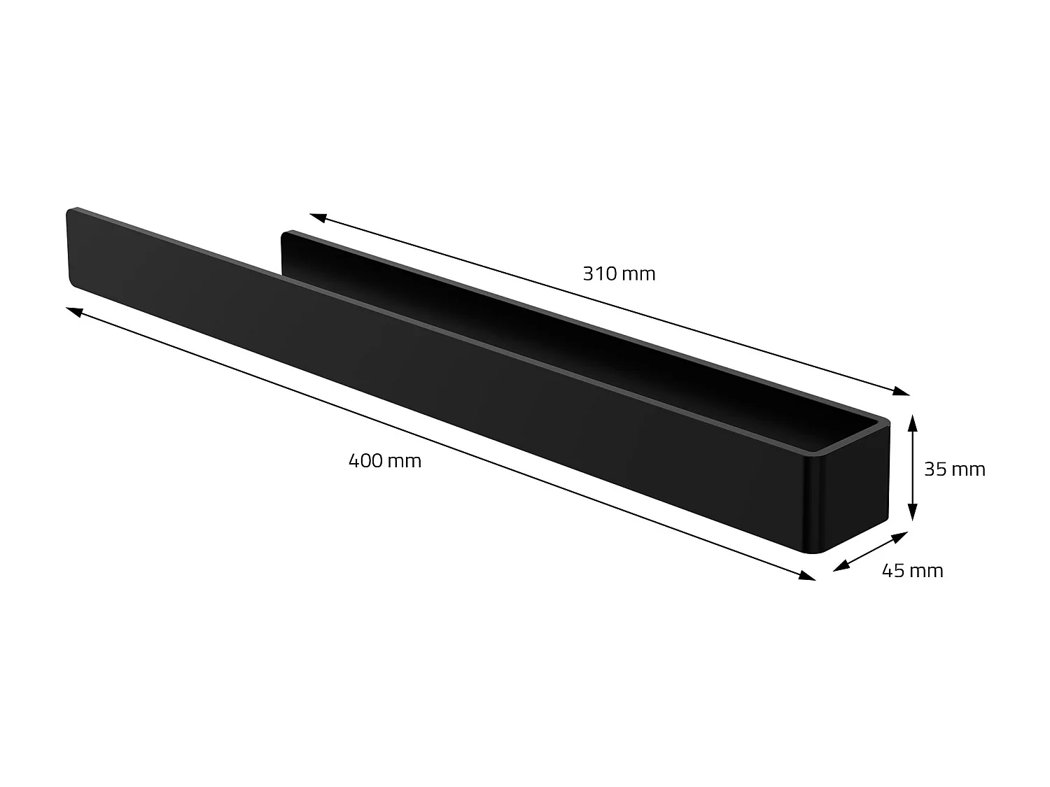 Lot de 2x porte-serviettes noir salle de bain support aluminium sans percer 40cm
